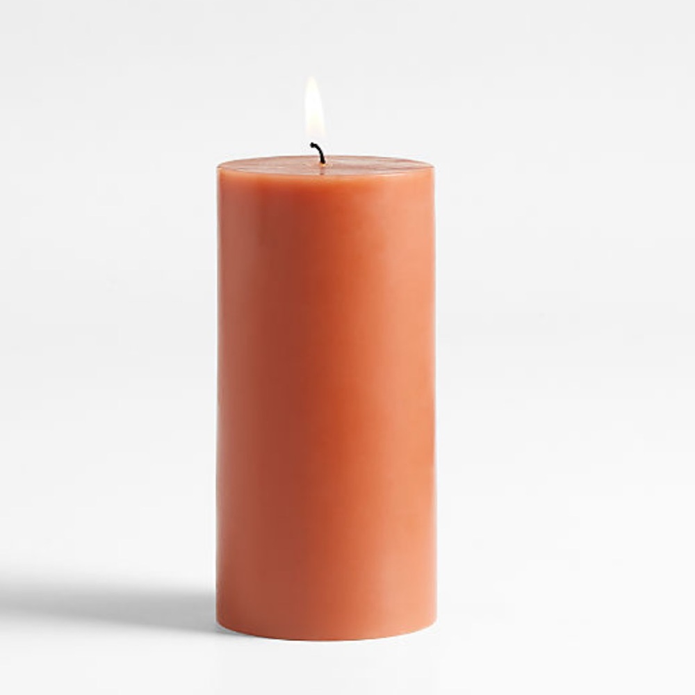New! 🪔🕯️✨Crate&Barrel Warm Terracotta Pillar Candle 6x3